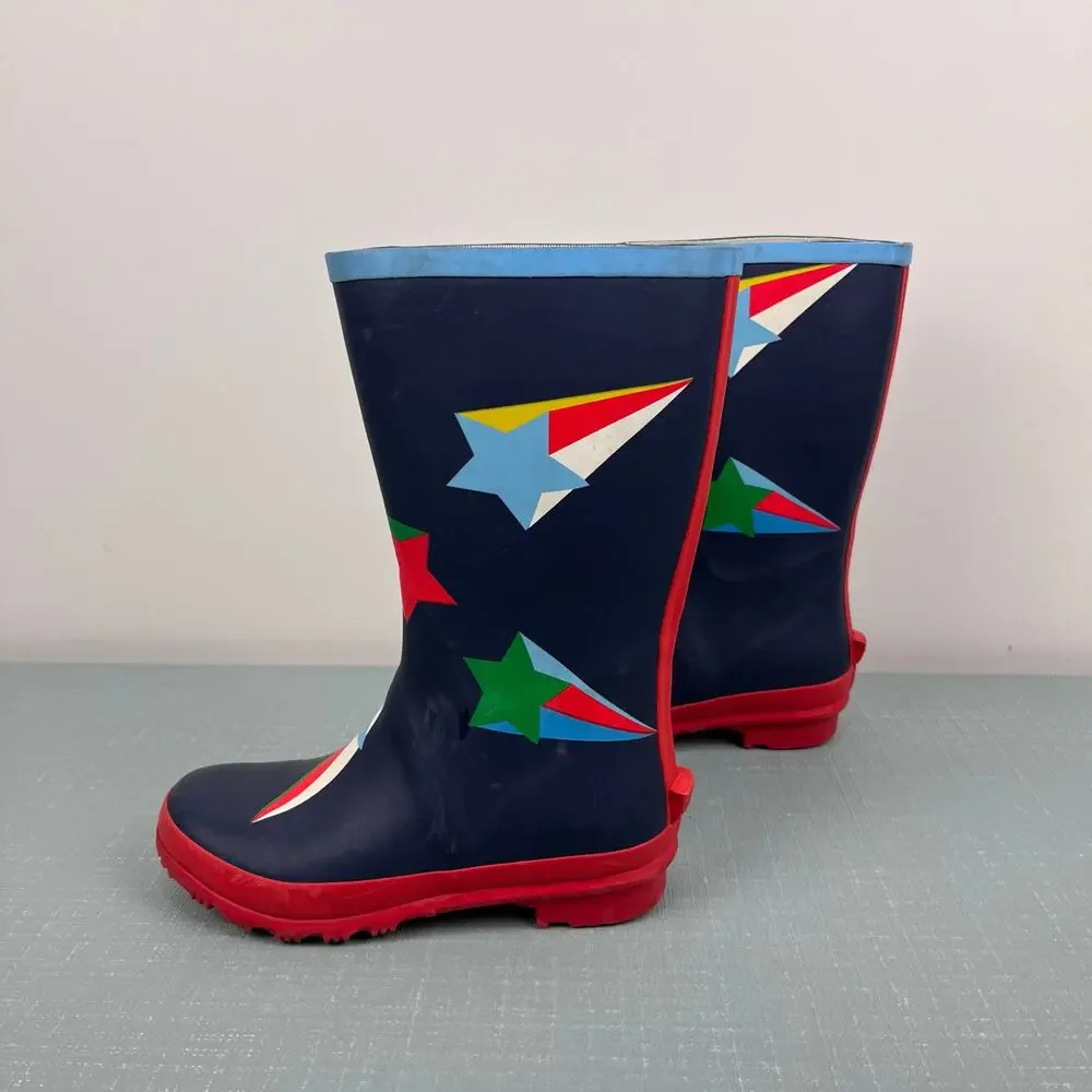 Mini Boden Wellies Rain Boots College Navy Star 31 / US 13